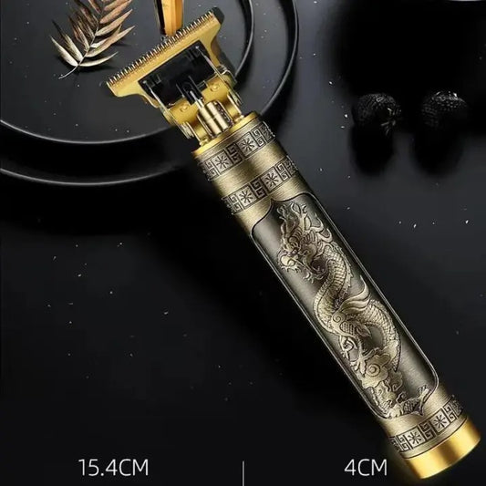 Vintage T9 Professional Hair Trimmer | USB Rechargeable Metal Body Clipper for Men