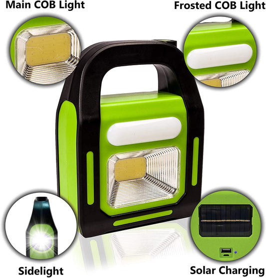 Solar Rechargeable 3-in-1 Emergency Light – Portable LED Work Lamp, Flashlight & Power Bank