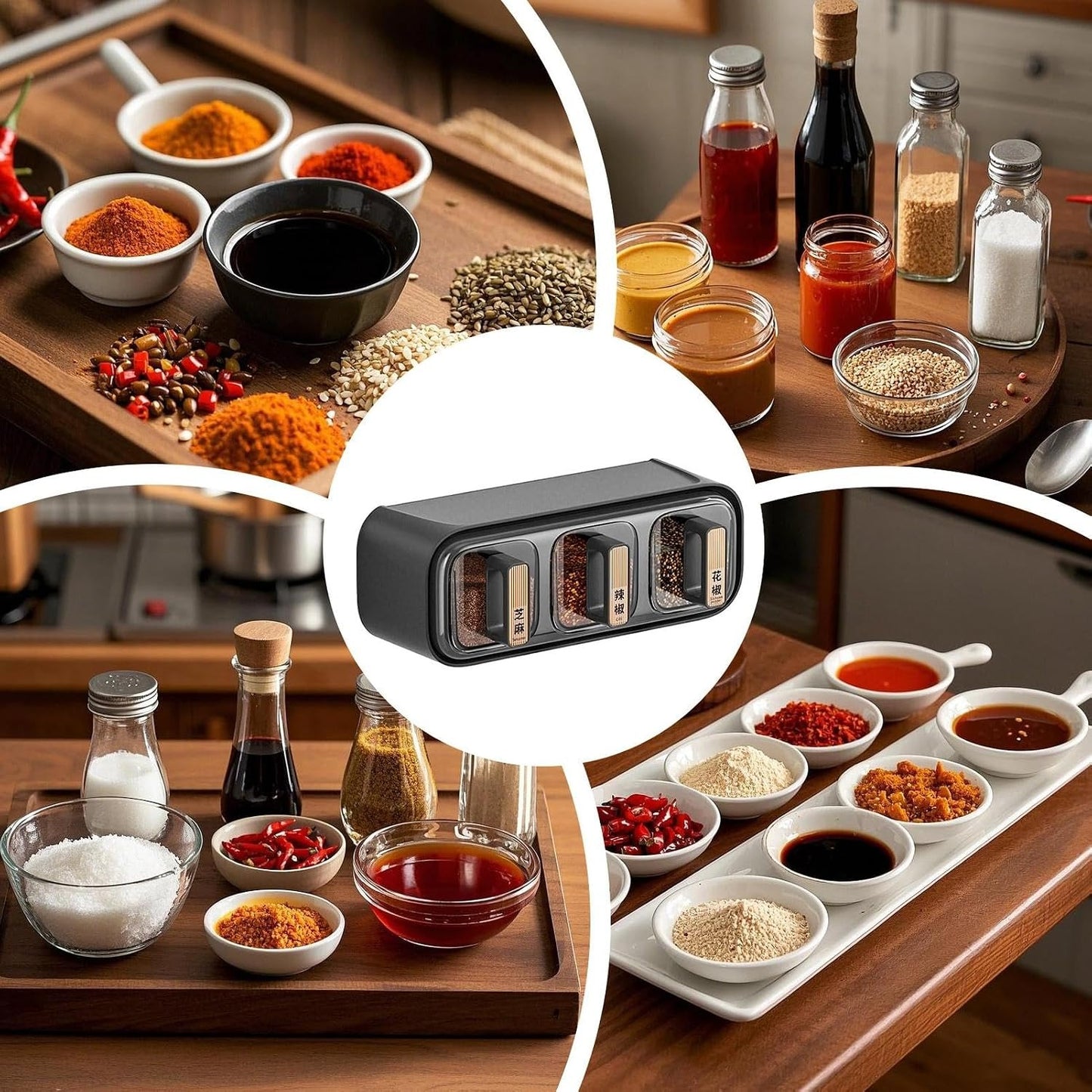 Wall Mounted Seasoning Box – Transparent Spice Storage Container & Space Saving Kitchen Organizer