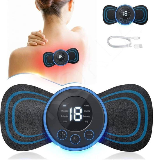 Rechargeable EMS Butterfly Massager – Portable Electronic Muscle Stimulator for Body Massage & Muscle Relaxation