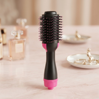3-in-1 Hot Air Brush | Professional One-Step Hair Dryer, Straightener & Curler Styling Tool