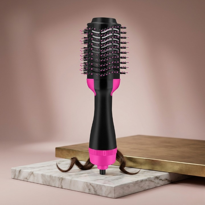 3-in-1 Hot Air Brush | Professional One-Step Hair Dryer, Straightener & Curler Styling Tool