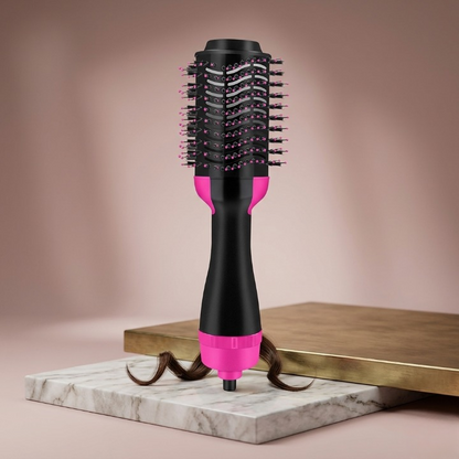 3-in-1 Hot Air Brush | Professional One-Step Hair Dryer, Straightener & Curler Styling Tool