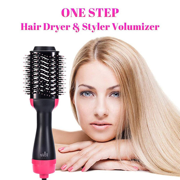 3-in-1 Hot Air Brush | Professional One-Step Hair Dryer, Straightener & Curler Styling Tool