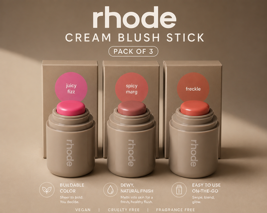 Rhode Cream Blush Stick Set of 3 | Hydrating Blendable Cheek & Lip Makeup Stick