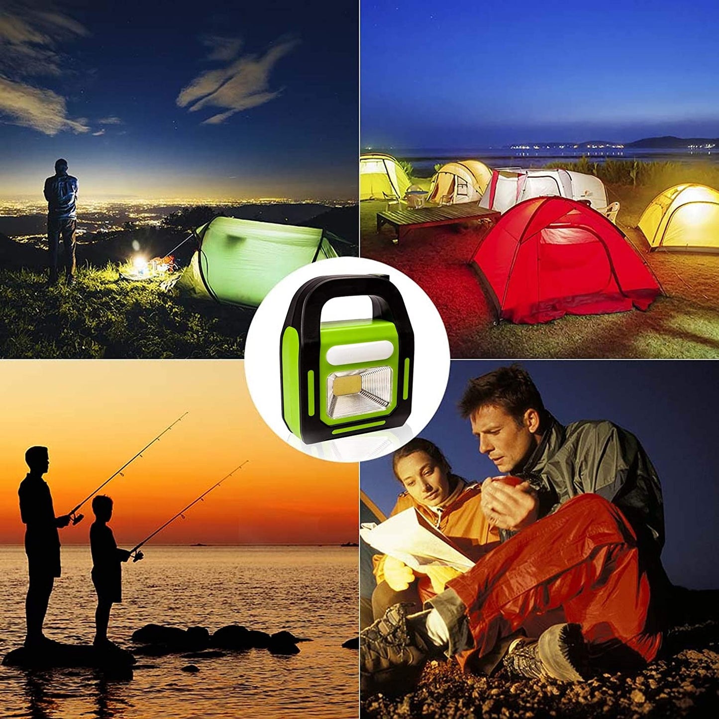 Solar Rechargeable 3-in-1 Emergency Light – Portable LED Work Lamp, Flashlight & Power Bank