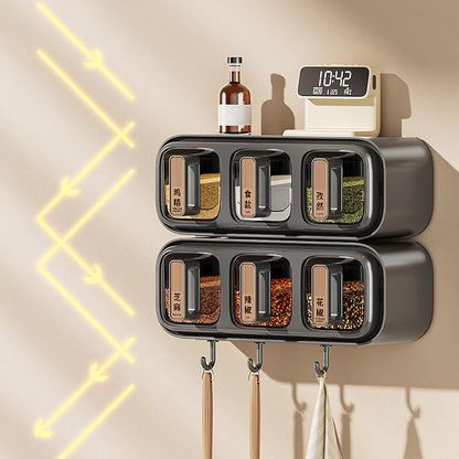 Wall Mounted Seasoning Box – Transparent Spice Storage Container & Space Saving Kitchen Organizer