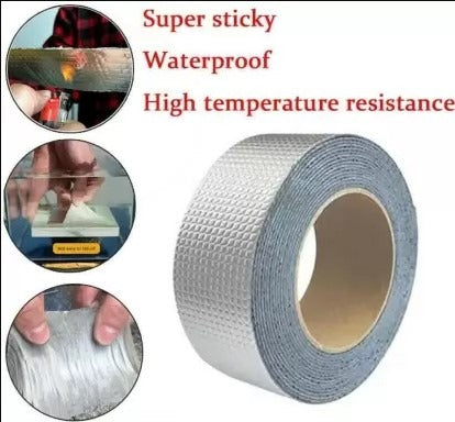 Heavy Duty Aluminum Foil Butyl Tape – Waterproof Leak Repair Sealant for Roof, Pipe & Crack Sealing