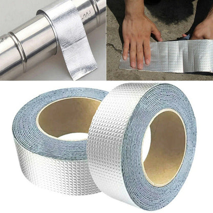 Heavy Duty Aluminum Foil Butyl Tape – Waterproof Leak Repair Sealant for Roof, Pipe & Crack Sealing