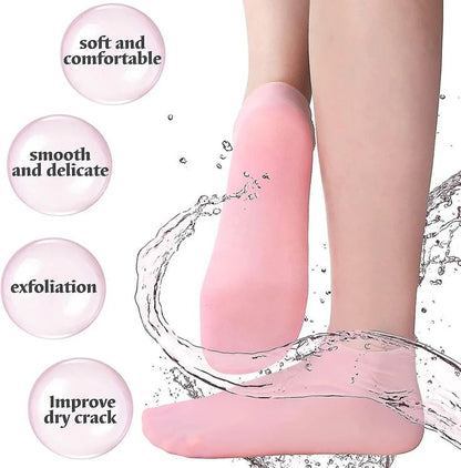 Silicone Moisturizing Heel Socks | Reusable Cracked Heel Repair & Dry Feet Care Socks