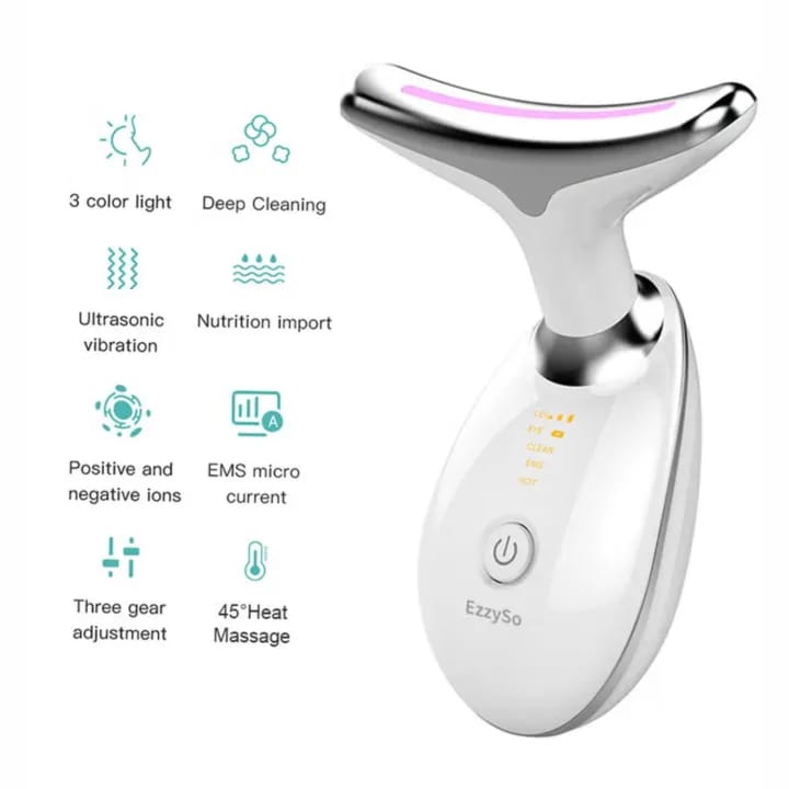 EMS Microcurrent Face &amp; Neck Lifting Massager with LED Ligh