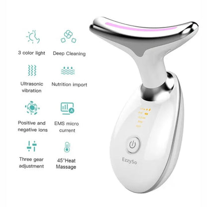 EMS Microcurrent Face &amp; Neck Lifting Massager with LED Ligh