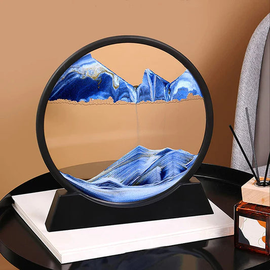 3D Moving Sand Art Lamp – Dynamic Flowing Sand Painting Hourglass LED Night Light for Home & Office Decor (Random Color)