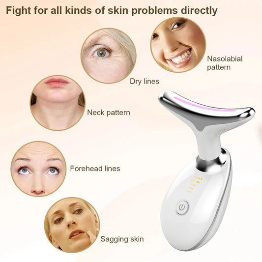 EMS Microcurrent Face &amp; Neck Lifting Massager with LED Ligh