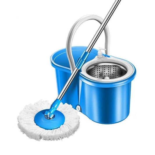 Easy Spin Magic Mop Set with Steel Bucket – 360° Rotating Microfiber Floor Cleaner for Home & Office