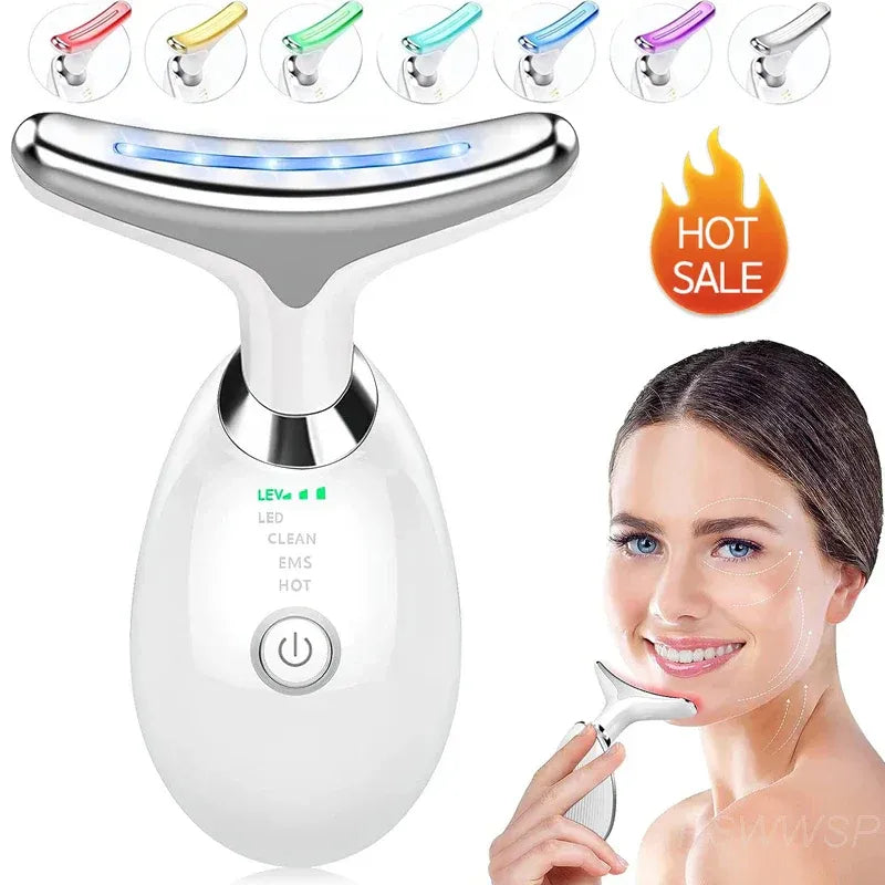 EMS Microcurrent Face &amp; Neck Lifting Massager with LED Ligh