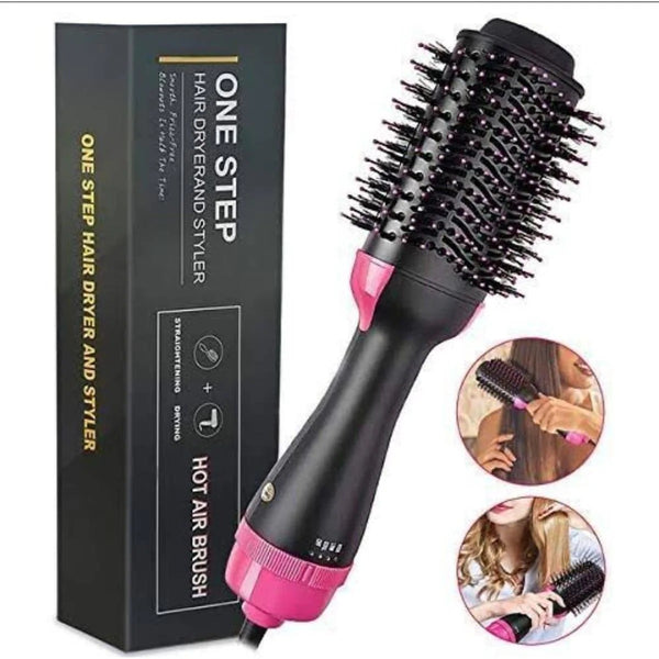 3-in-1 Hot Air Brush | Professional One-Step Hair Dryer, Straightener & Curler Styling Tool